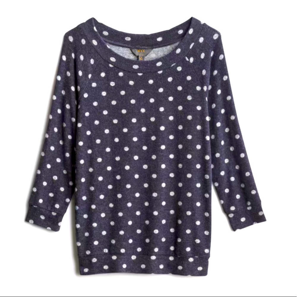 MARKET & SPRUCE NAVY BRUSHED KNIT TOP
